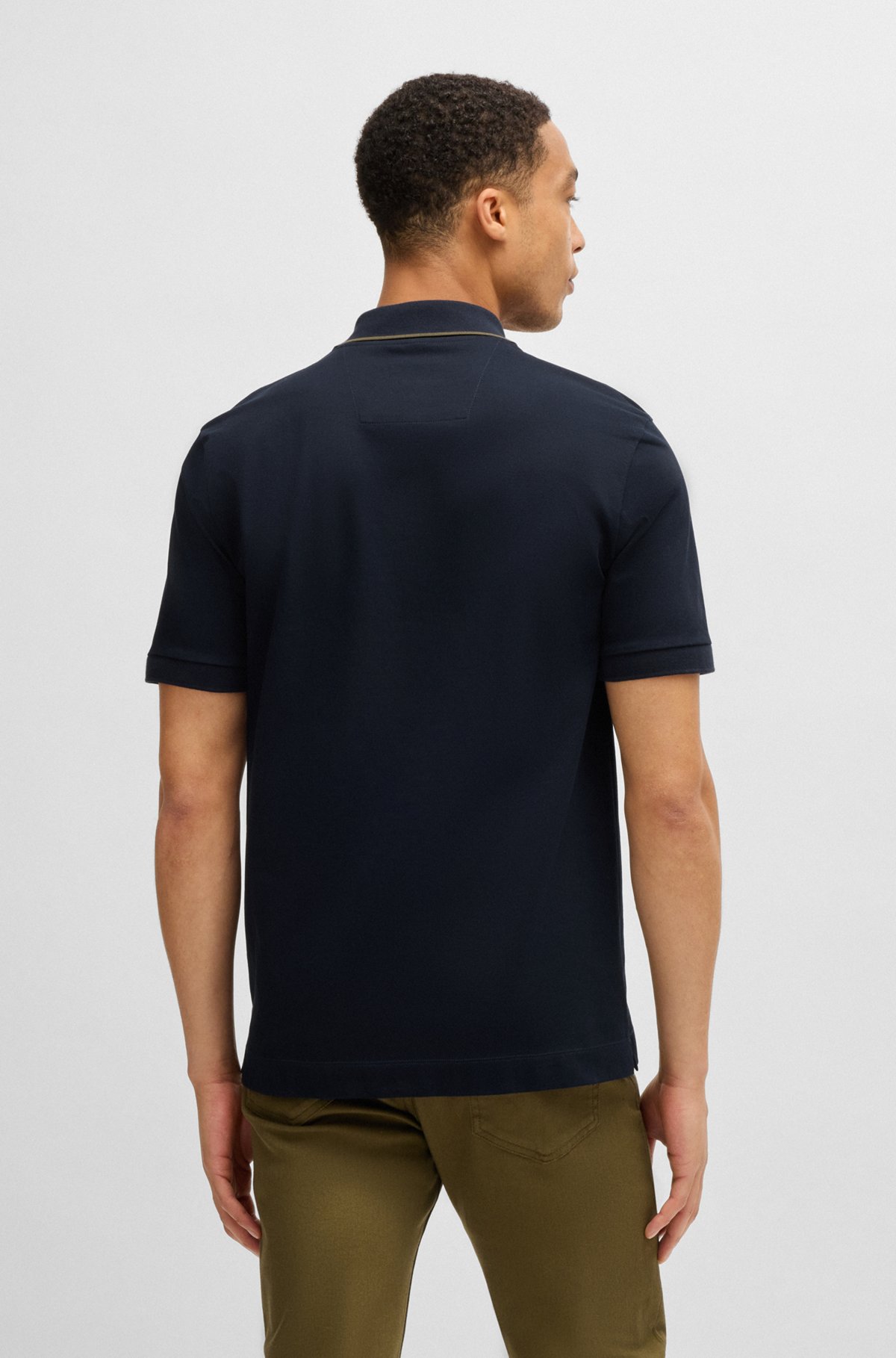 BOSS - Porsche x BOSS stretch-cotton polo shirt - Dark Blue BOSS - Porsche x BOSS stretch-cotton polo shirt - Dark Blue