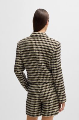 Cropped regular-fit jacket in tweed, Patterned