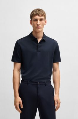 Polo de algod&oacute;n con propiedades antibacterianas, Azul oscuro