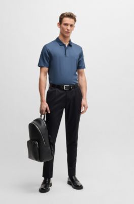 Polo shirt with antibacterial performance, Blue