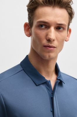 Polo shirt with antibacterial performance, Blue