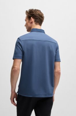 Polo shirt with antibacterial performance, Blue