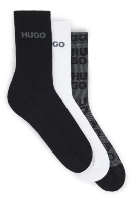 HUGO - Three-pack of short-length logo socks - Patterned