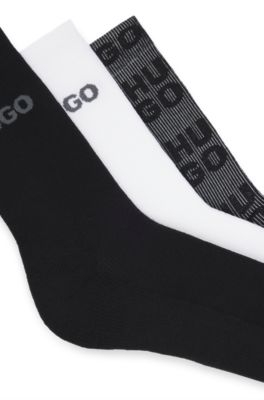 Three-pack of short-length logo socks, Patterned