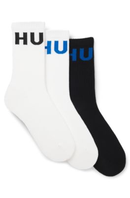 Three-pack of logo socks in a short length, Patterned