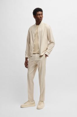 Camiseta de algod&oacute;n con ribetes tonales, Beige claro