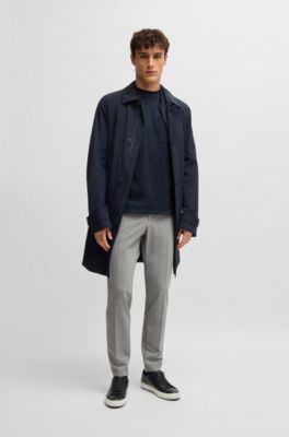 Camiseta de algod&oacute;n con ribetes tonales, Azul oscuro