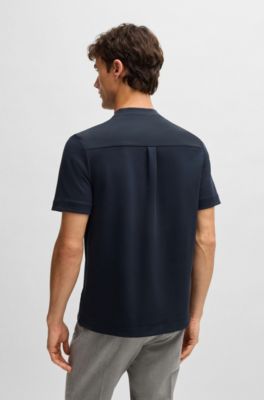 Camiseta de algod&oacute;n con ribetes tonales, Azul oscuro