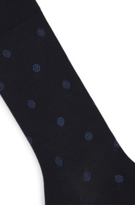 Regular-length socks with Double B monograms, Dark Blue