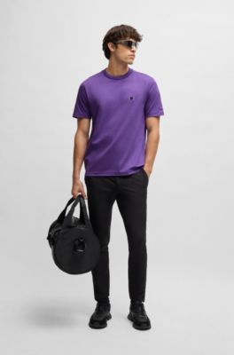 Camiseta termorreguladora de algod&oacute;n con monograma Double&nbsp;B, P&uacute;rpura oscuro