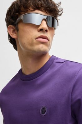 Camiseta termorreguladora de algod&oacute;n con monograma Double&nbsp;B, P&uacute;rpura oscuro