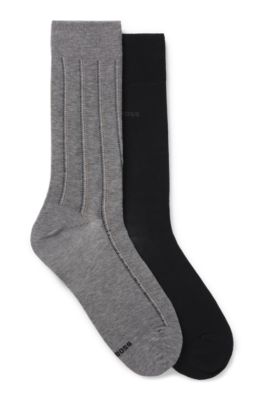 Hugo Boss Two-pack Of Regular-length Socks In Grey
