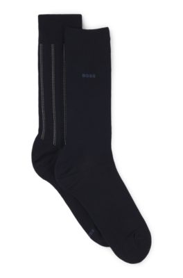 Hugo Boss Two-pack Of Regular-length Socks In Dark Blue