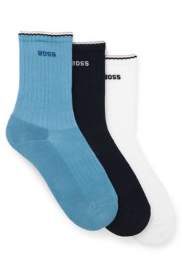 Three-pack of logo-detail socks in a short length, Patterned