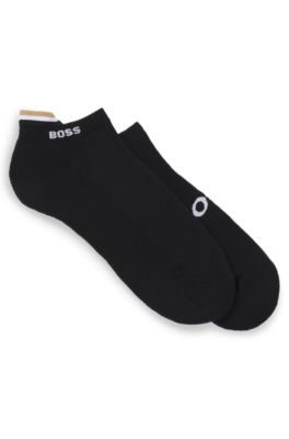 Two-pack of ankle socks with logo details, Black