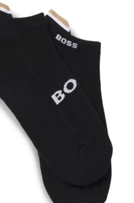 Two-pack of ankle socks with logo details, Black