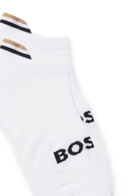 Two-pack of ankle socks with logo details, White