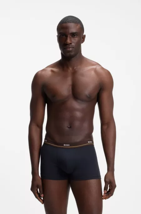 Five-pack of stretch-cotton trunks with logo waistbands
