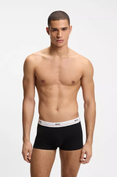 Five-pack of stretch-cotton trunks with logo waistbands