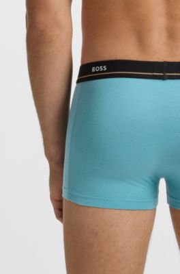 Five-pack of logo-waistband trunks in stretch cotton, Patterned