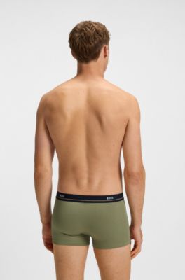 Five-pack of logo-waistband trunks in stretch cotton, Patterned