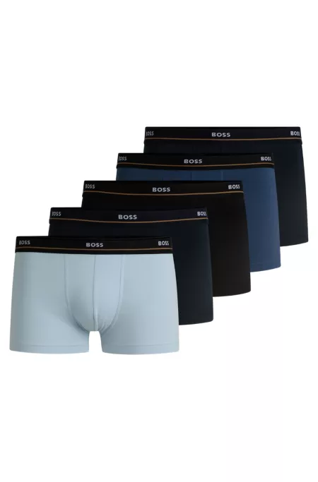 Five-pack of logo-waistband trunks in stretch cotton