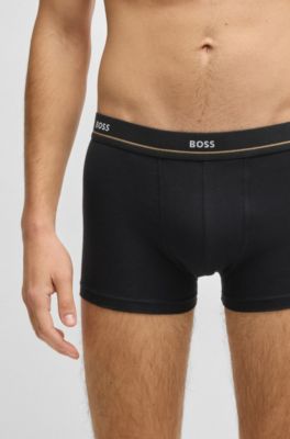 Five-pack of logo-waistband trunks in stretch cotton, Patterned