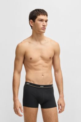 Five-pack of logo-waistband trunks in stretch cotton, Patterned