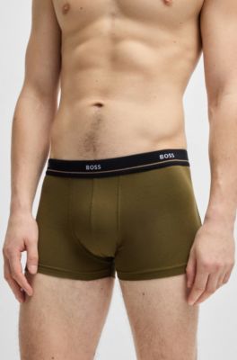 Five-pack of logo-waistband trunks in stretch cotton, Patterned