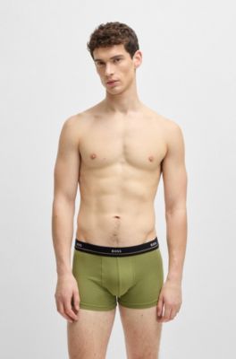 Five-pack of logo-waistband trunks in stretch cotton, Patterned