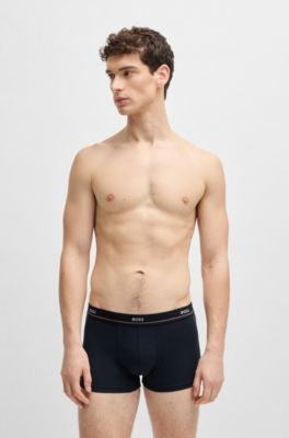 Five-pack of logo-waistband trunks in stretch cotton, Patterned