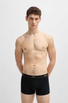 Five-pack of logo-waistband trunks in stretch cotton, Patterned