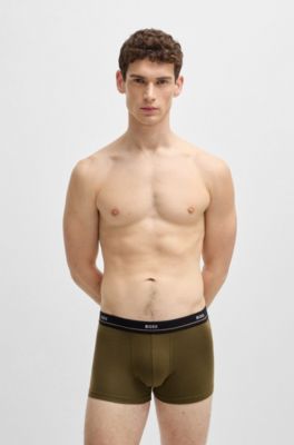 Five-pack of logo-waistband trunks in stretch cotton, Patterned