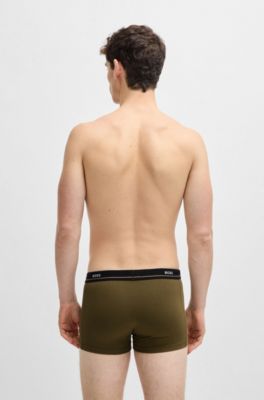 Five-pack of logo-waistband trunks in stretch cotton, Patterned