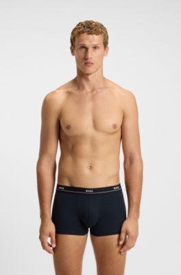 Lot de cinq boxers courts en coton stretch avec taille logot&eacute;e, Fantaisie