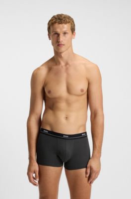 Lot de cinq boxers courts en coton stretch avec taille logot&eacute;e, Fantaisie
