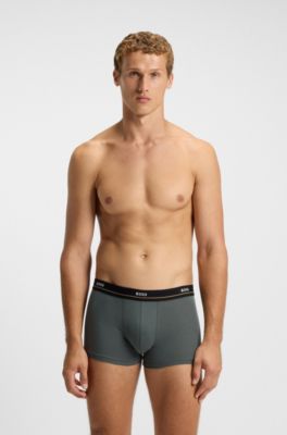 Lot de cinq boxers courts en coton stretch avec taille logot&eacute;e, Fantaisie