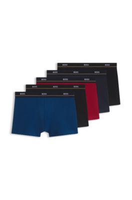 Five-pack stretch-cotton trunks, Patterned