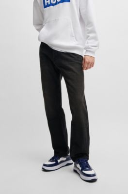 Jeans regular fit en denim de algod&oacute;n, Gris oscuro