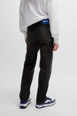 Jeans regular fit en denim de algod&oacute;n, Gris oscuro