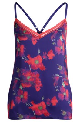 D&eacute;bardeur de pyjama en satin avec finitions en dentelle, Fantaisie