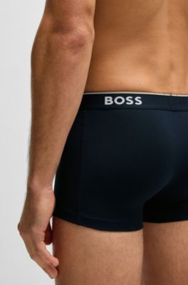 Three-pack of logo-waistband trunks in stretch cotton, Patterned