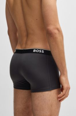 Paquete de tres calzoncillos de algod&oacute;n el&aacute;stico con logos en la cintura, Fantas&iacute;a