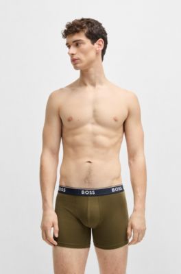 Paquete de tres calzoncillos b&oacute;xer en algod&oacute;n el&aacute;stico con logos, Fantas&iacute;a