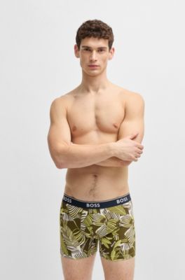 Paquete de tres calzoncillos b&oacute;xer en algod&oacute;n el&aacute;stico con logos, Fantas&iacute;a