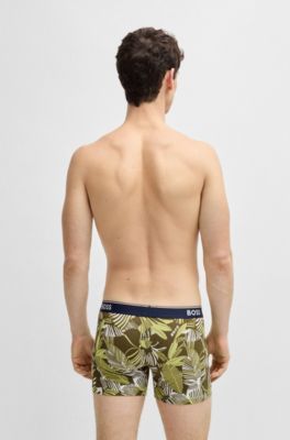 Paquete de tres calzoncillos b&oacute;xer en algod&oacute;n el&aacute;stico con logos, Fantas&iacute;a