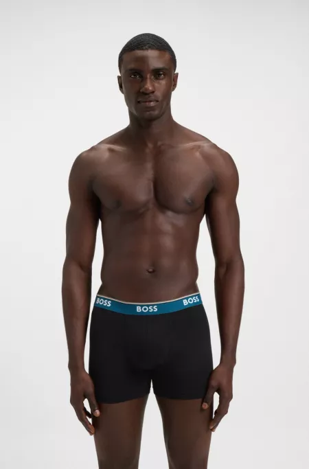 Three-pack of logo-waistband boxer briefs in stretch cotton
