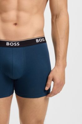 Paquete de tres calzoncillos b&oacute;xer en algod&oacute;n el&aacute;stico con logos, Fantas&iacute;a