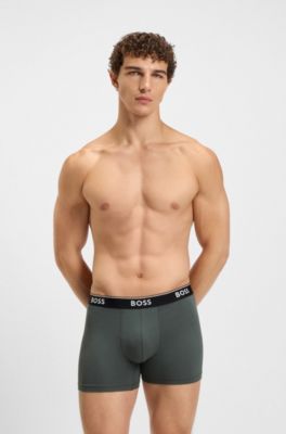 Paquete de tres calzoncillos b&oacute;xer en algod&oacute;n el&aacute;stico con logos, Fantas&iacute;a