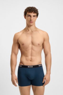 Paquete de tres calzoncillos b&oacute;xer en algod&oacute;n el&aacute;stico con logos, Fantas&iacute;a